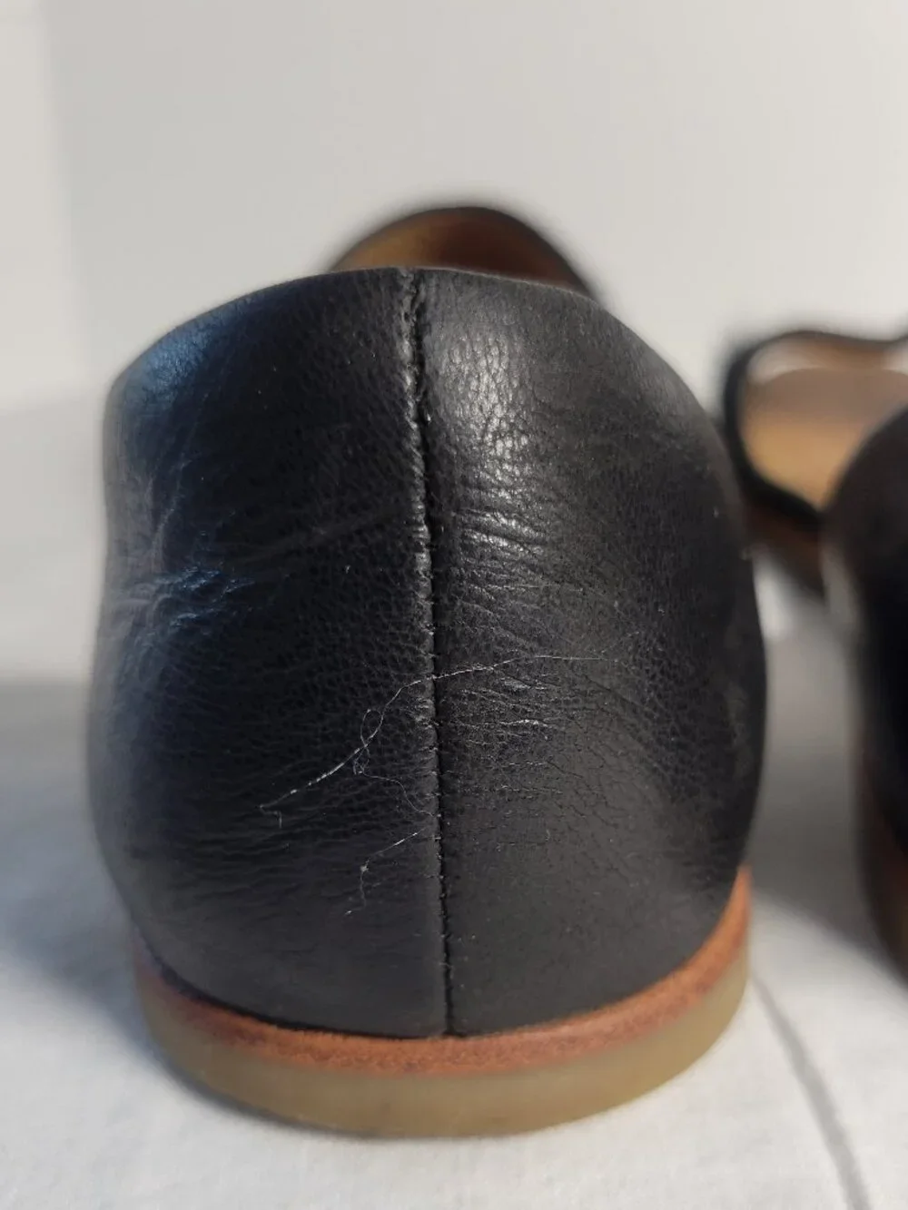 Franco Sarto Venezia Black Calf Hair D'Orsay Peep Toe Flats 7.5M